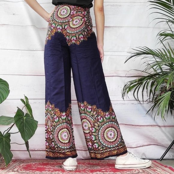 Dark blue wraparound harem pants - Picture 4 of 4